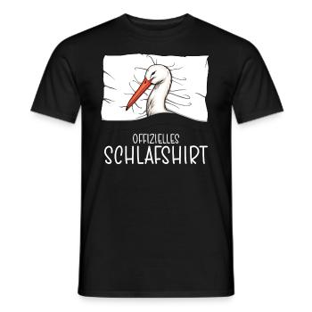 Offizielles Schlafshirt Storch Schlafanzug - Männer T-Shirt - Schwarz - Vorne - AI Model Male 178 light (178cm)