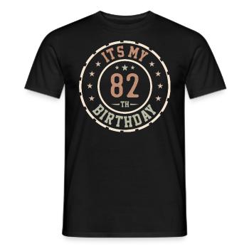 It's My 82nd Birthday 82 Year Old Gift - Men's T-Shirt - black - Front - AI Model Male 178 light (178cm)