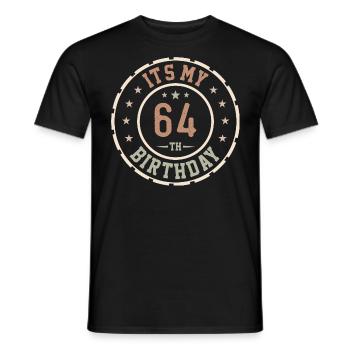 C'est Mon 64e Anniversaire Cadeau 64 Ans - T-shirt homme - noir - Devant - AI Model Male 178 light (178cm)