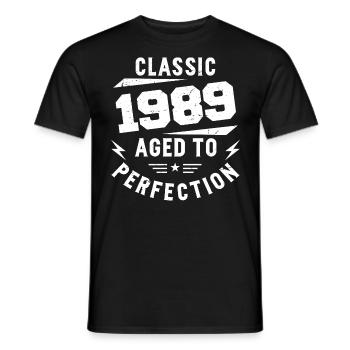 1989 Classic 1989 Vintage 1989 Geburtstagsgeschenk - Männer T-Shirt - Schwarz - Vorne - AI Model Male 178 light (178cm)