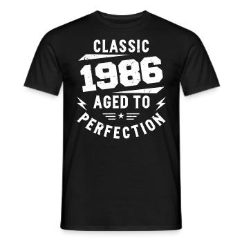 1986 Classic 1986 Vintage 1986 Birthday Gift - Men's T-Shirt - black - Front - AI Model Male 178 light (178cm)