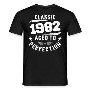 1982 Classic 1982 Vintage 1982 Geburtstagsgeschenk - Männer T-Shirt - Schwarz - Vorne - AI Model Male 178 light (178cm)