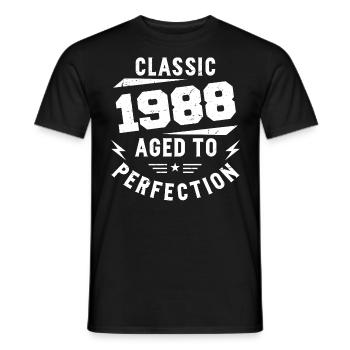 1988 Classic 1988 Vintage 1988 Jubiläumsgeschenk - Männer T-Shirt - Schwarz - Vorne - AI Model Male 178 light (178cm)
