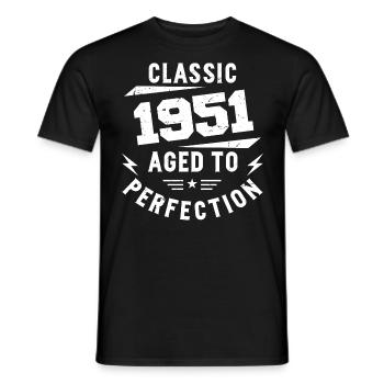 1951 Klassisches 1951 Vintage 1951 Geburtstagsgeschenk - Männer T-Shirt - Schwarz - Vorne - AI Model Male 178 light (178cm)
