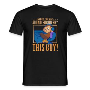 Hibou à la table de mixage - Ingénieur du son - T-shirt homme - noir - Devant - AI Model Male 178 light (178cm)