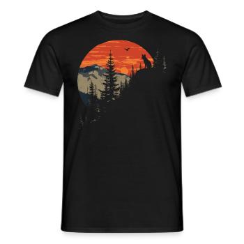 Fuchs Kopf Wald Tier Natur Bäume Baby Fuchs - Männer T-Shirt - Schwarz - Vorne - AI Model Male 178 light (178cm)