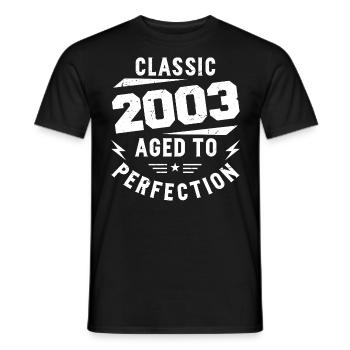 2003 Classic 2003 Vintage 2003 Anniversary Gift - Men's T-Shirt - black - Front - AI Model Male 178 light (178cm)