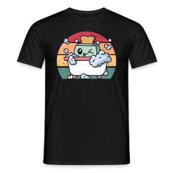 Toaster-Bad Lustiges Retro-Live-Laugh-Toaster-Bad - Männer T-Shirt - Schwarz - Vorne - AI Model Male 178 light (178cm)