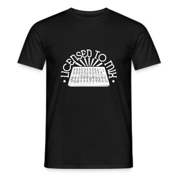 Licence de mixage - Ingénieur du son - T-shirt homme - noir - Devant - AI Model Male 178 light (178cm)