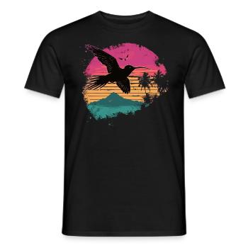 hummingbird, bird, nature, animals, wilderness, nectar - Men's T-Shirt - black - Front - AI Model Male 178 light (178cm)