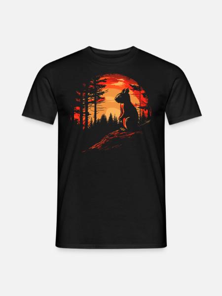 Eichhörnchen Wald Baumhörnchen Hörnchen - Männer T-Shirt - Schwarz