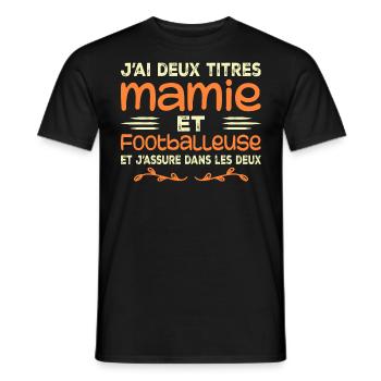 Zwei Titel Oma Fußballer, Großmutter, Fußball - Männer T-Shirt - Schwarz - Vorne - AI Model Male 178 light (178cm)