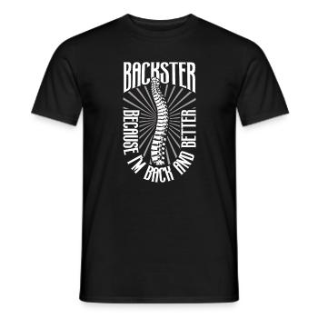Backster - Back and Better - Spine Surgery - Men's T-Shirt - black - Front - AI Model Male 178 light (178cm)