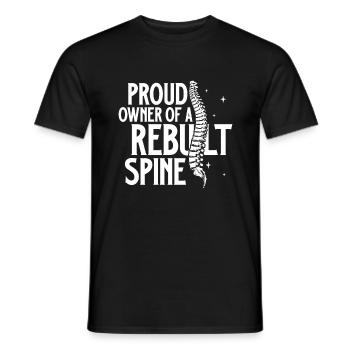 Proud owner of a new spine - Men's T-Shirt - black - Front - AI Model Male 178 light (178cm)