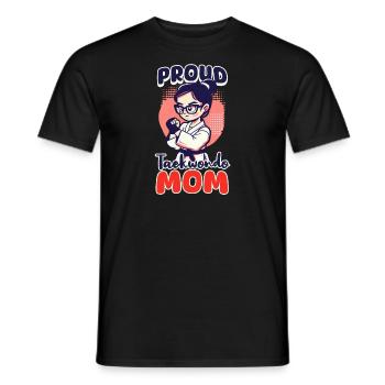 Taekwondo Mom Proud Taekwondo Mom - Men's T-Shirt - black - Front - AI Model Male 178 light (178cm)