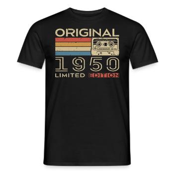 Retro 1950er Jahre Geburtstagsgeschenk - Jahrgang 1950er Jahre - Männer T-Shirt - Schwarz - Vorne - AI Model Male 178 light (178cm)