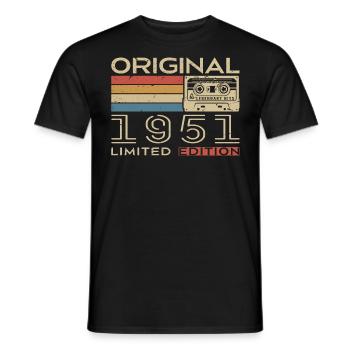 1951 Retro 1951 Birthday Gift - Vintage 1951 - Men's T-Shirt - black - Front - AI Model Male 178 light (178cm)