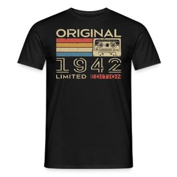 1942 Retro 1942 Geburtstagsgeschenk - Jahrgang 1942 - Männer T-Shirt - Schwarz - Vorne - AI Model Male 178 light (178cm)
