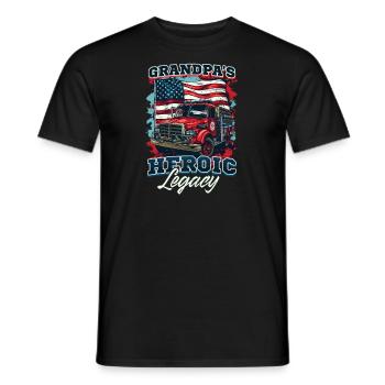 Firefighter Grandpa Heroic Legacy - Men's T-Shirt - black - Front - AI Model Male 178 light (178cm)