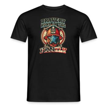 Firefighter Grandpa Bravery Runs In The Family - Men's T-Shirt - black - Front - AI Model Male 178 light (178cm)