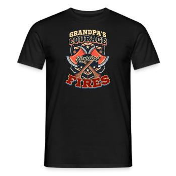 Firefighter Grandpa Fighting Fires - Men's T-Shirt - black - Front - AI Model Male 178 light (178cm)