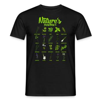 Healing powers of nature - herbs - Men's T-Shirt - black - Front - AI Model Male 178 light (178cm)