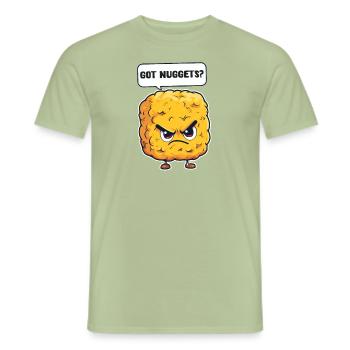 Pépite de poulet Vous avez des pépites ? - T-shirt homme - vert sauge - Devant - AI Model Male 178 light (178cm)
