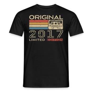 Retro 2017 Birthday Gift 2017 - Vintage 2017 - Men's T-Shirt - black - Front - AI Model Male 178 light (178cm)