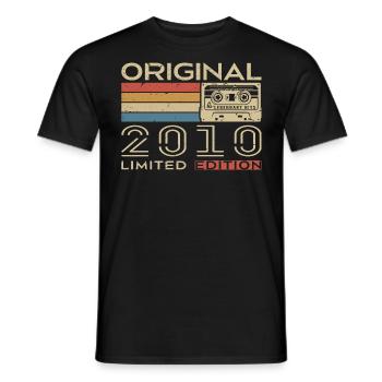 Cadeau Anniversaire 2010 Rétro 2010 - Vintage 2010 - T-shirt homme - noir - Devant - AI Model Male 178 light (178cm)