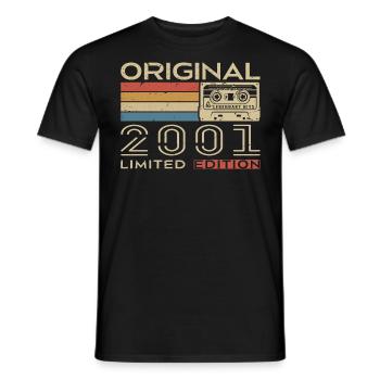 2001 Retro 2001 Birthday Gift - Vintage 2001 - Men's T-Shirt - black - Front - AI Model Male 178 light (178cm)