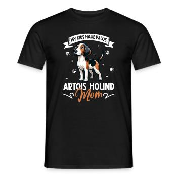 Chien d’Artois Mama - T-shirt homme - noir - Devant - AI Model Male 178 light (178cm)