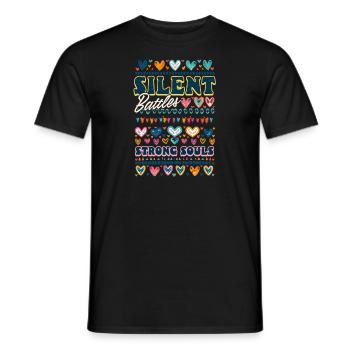 Invisible Disability Silent Battles, Strong Souls - Men's T-Shirt - black - Front - AI Model Male 178 light (178cm)