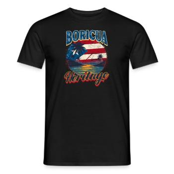 Puerto Rico Boricua Heritage - Men's T-Shirt - black - Front - AI Model Male 178 light (178cm)