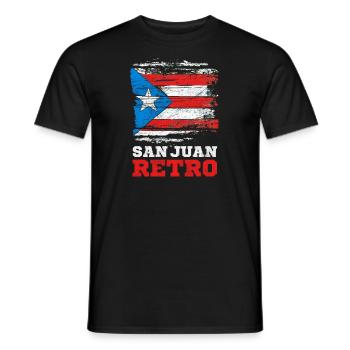 Puerto Rico Flag San Juan Retro - Men's T-Shirt - black - Front - AI Model Male 178 light (178cm)