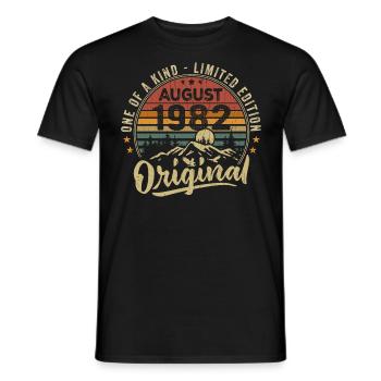 Août 1982 Cadeau Anniversaire 1982 Légendes Août - T-shirt homme - noir - Devant - AI Model Male 178 light (178cm)