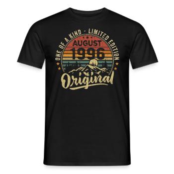 August 1996 Birthday Gift 1996 Legends August - Men's T-Shirt - black - Front - AI Model Male 178 light (178cm)