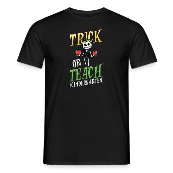 Kindergarten Teacher Trick Or Teach Skeleton - Men's T-Shirt - black - Front - AI Model Male 178 light (178cm)