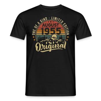 August 1955 Geburtstagsgeschenk 1955 Legenden August - Männer T-Shirt - Schwarz - Vorne - AI Model Male 178 light (178cm)