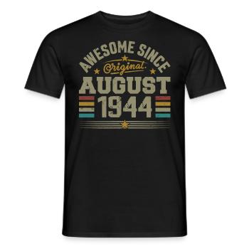 Août 1944 Anniversaire Août 1944 August 1944 Rétro - T-shirt homme - noir - Devant - AI Model Male 178 light (178cm)