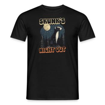 Skunk Skunk's Night Out - Men's T-Shirt - black - Front - AI Model Male 178 light (178cm)