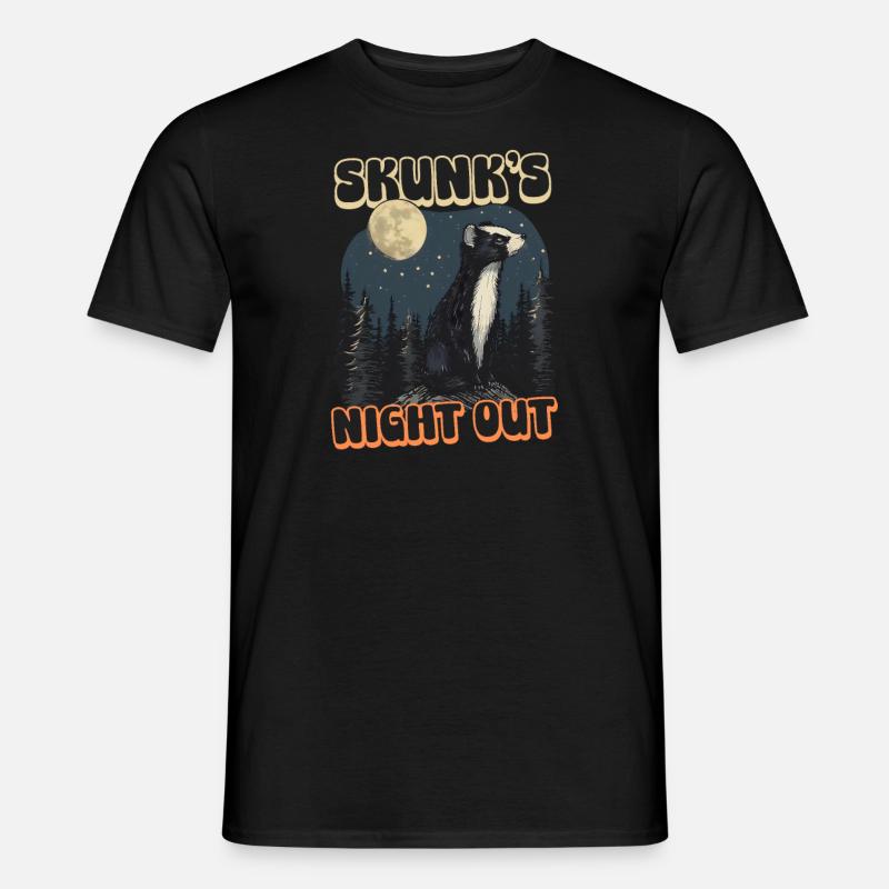 Skunk Skunks Abend - Männer T-Shirt - Schwarz