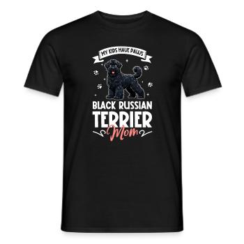 Maman terrier russe noir - T-shirt homme - noir - Devant - AI Model Male 178 light (178cm)