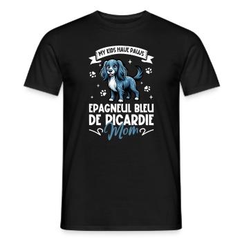 Epagneul Bleu de Picardie Mama - Männer T-Shirt - Schwarz - Vorne - AI Model Male 178 light (178cm)