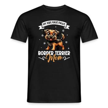 Border Terrier Mom - Men's T-Shirt - black - Front - AI Model Male 178 light (178cm)