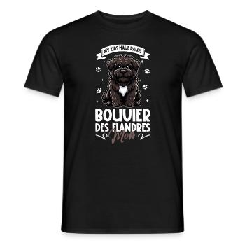 Bouvier des Flandres Mama - T-shirt homme - noir - Devant - AI Model Male 178 light (178cm)