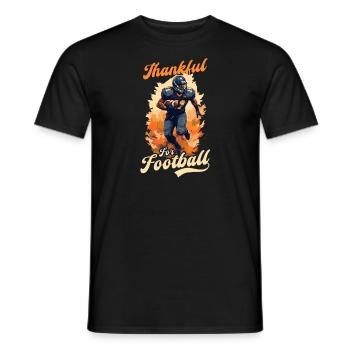 Thanksgiving Fußball Thakful Für Fußball - Männer T-Shirt - Schwarz - Vorne - AI Model Male 178 light (178cm)