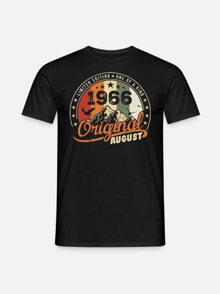 August 1966 Birthday Gift August 1966 Retro 1966 - Men's T-Shirt - black