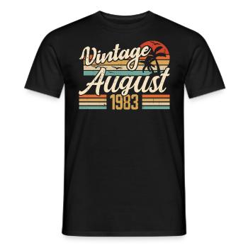 August 1983 Anniversary 1983 - August Legends Gift - Men's T-Shirt - black - Front - AI Model Male 178 light (178cm)
