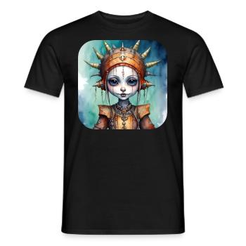 Fille punk gothique cool - T-shirt homme - noir - Devant - AI Model Male 178 light (178cm)