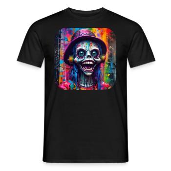 Crâne cool dans le style graffiti - T-shirt homme - noir - Devant - AI Model Male 178 light (178cm)